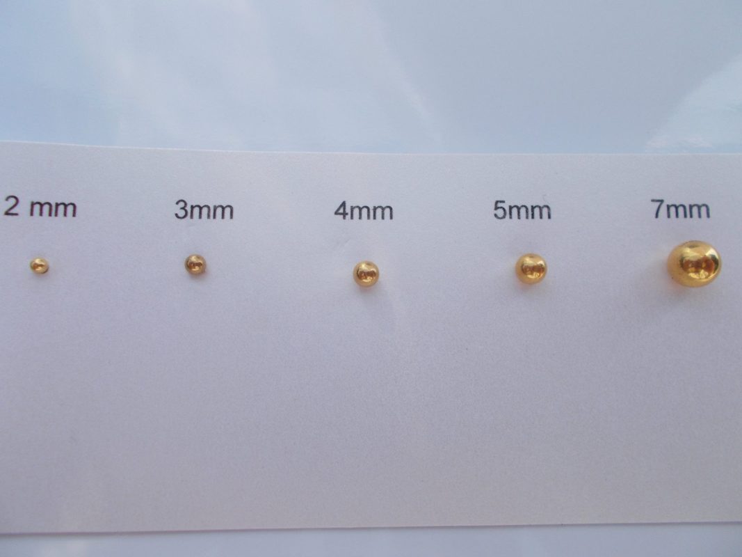 2mm Gold Ball Stud, Earrings for Sensitive Ears