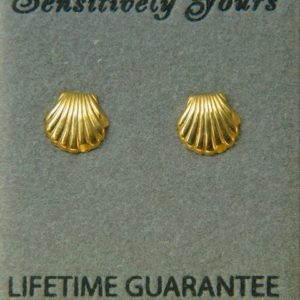 Gold Scallop Shell Earrings – JA234