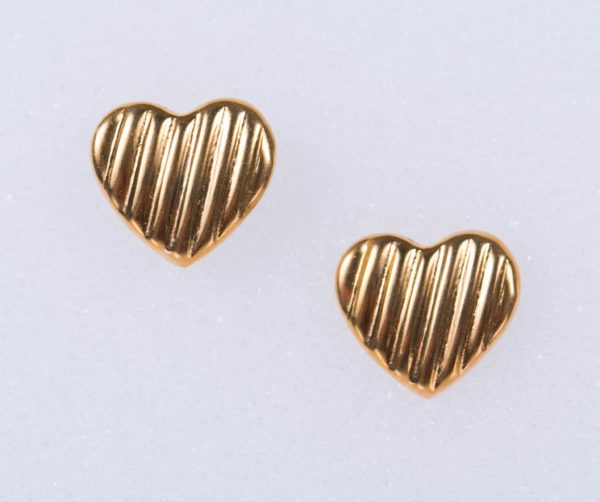 Gold Lined Heart Earrings – JA239