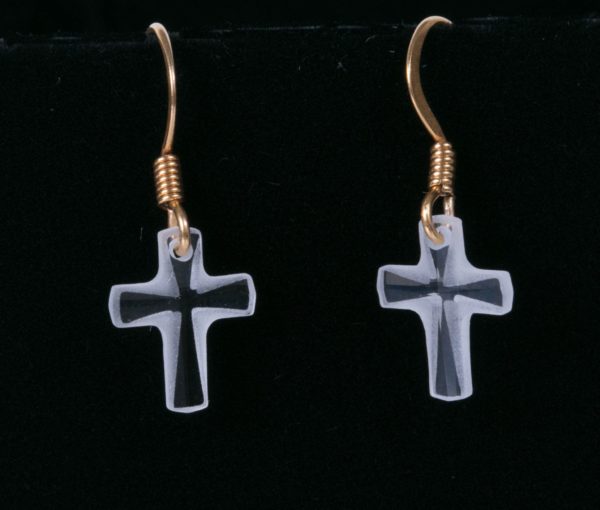 Crystal Cross French Hook Earrings – JA156-A