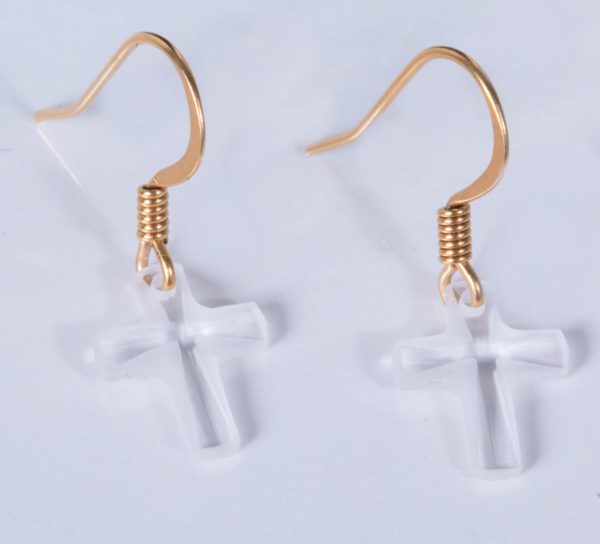 Crystal Cross French Hook Earrings – JA156-A
