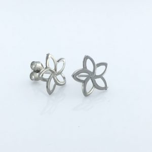 Silver Star Flower Stud Earrings – JA288-A