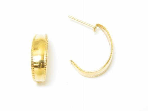 Gold Scroll J Hoop Earrings – JA135