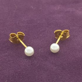 4mm Pearl Stud Earrings | Earrings for Sensitive Ears | Sensitively Yours