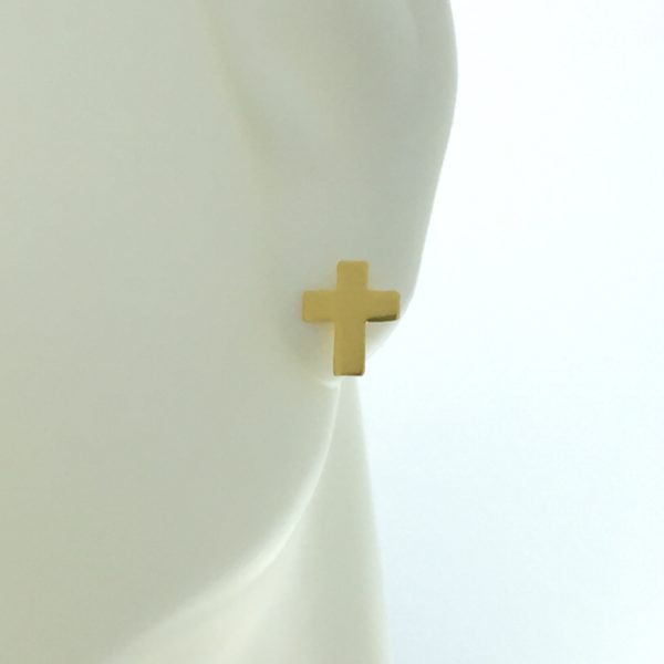 Small Gold Cross Earrings – JA155