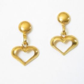 hypoallergenic earrings | JA164-A Gold Open Heart On Post