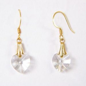 Clear Crystal Heart Earrings – JA174