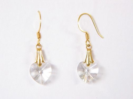 Clear Crystal Heart Earrings – JA174