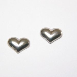 Silver Wide Solid Heart Earrings – JA196