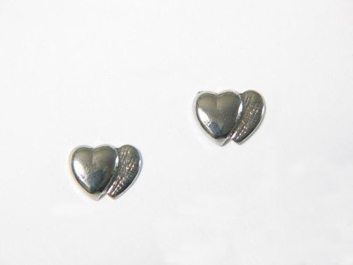 Silver Double Heart Earrings – JA197
