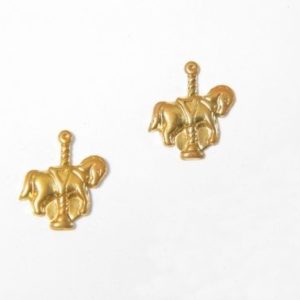 Gold Carousel Horse Earrings – JA213
