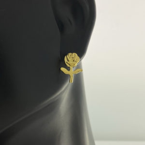 Gold Stem Rose Earrings – JA215