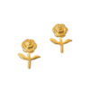 hypoallergenic earrings | Gold Rose Stem Earrings
