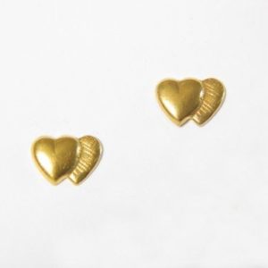 Small Gold Double Heart Earrings – JA219-A