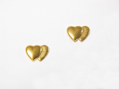 Small Gold Double Heart Earrings – JA219-A