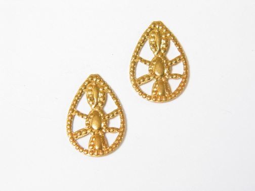 Gold Filigree Teardrop Earrings – JA223