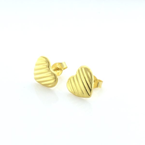 Gold Lined Heart Earrings – JA239