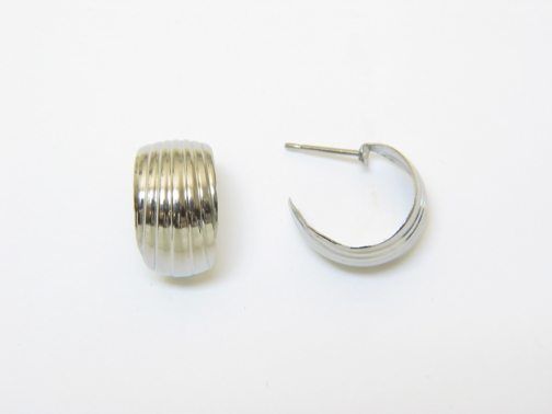 Silver Lined Hoop Earrings – JA246