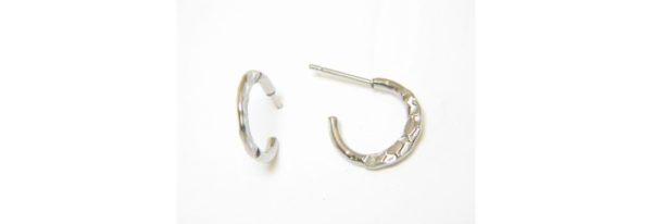 Silver Hammered Hoop Earrings – JA253