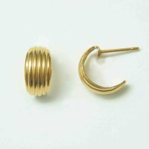 Gold Straight Lined Hoop Earrings – JA265