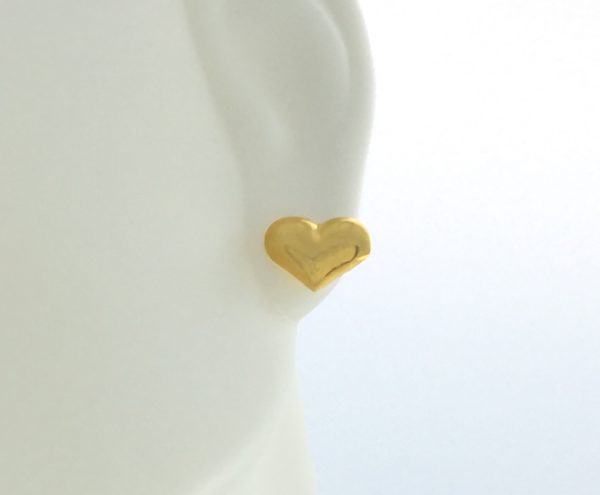 Gold Wide Solid Heart Earrings – JA267