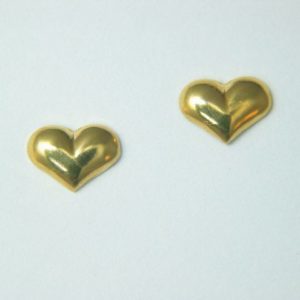 Gold Wide Solid Heart Earrings – JA267