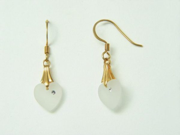 Frosted Crystal Heart Earrings – JA280-A