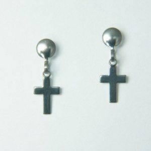 Dangling Silver Cross Earrings – JA283