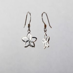 Silver Star Flower Earrings on Silver French Hook – JA284-A