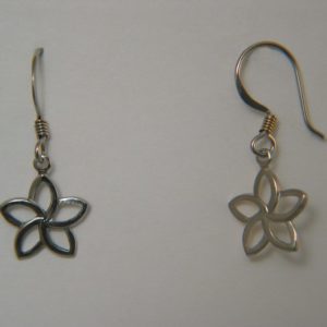 Silver Star Flower Earrings on Silver French Hook – JA284-A