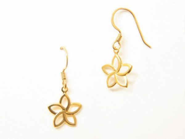 Gold Star Flower Earrings on Gold French Hook – JA284