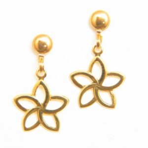 Gold Star Flower Earrings on Gold Ball Post – JA285