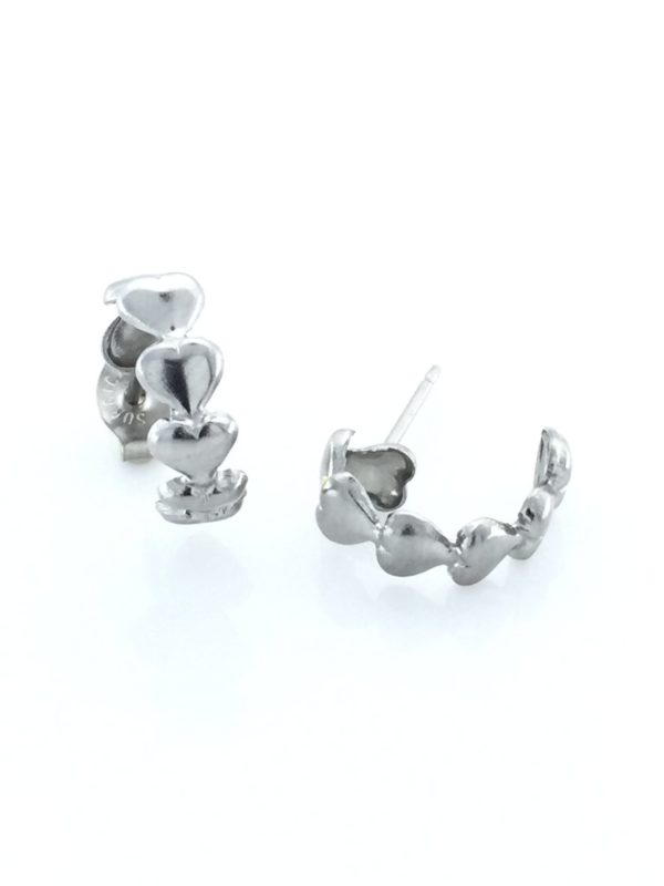 Silver Hoop Of Hearts Earrings – JA210-S
