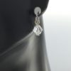 April Crystal Birthstone on Stainless Steel Ball Post Dangle Hypoallergenic Earrings