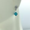 December Turquoise Birthstone on Stainless Steel Ball Post Dangle Hypoallergenic Earrings