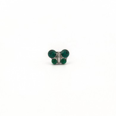 Stainless Steel Butterfly Emerald Earrings – S2005WSTX
