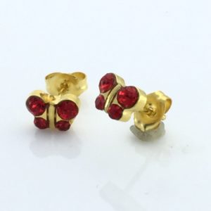 Gold Plated Butterfly Light Siam Earrings – S2007STX