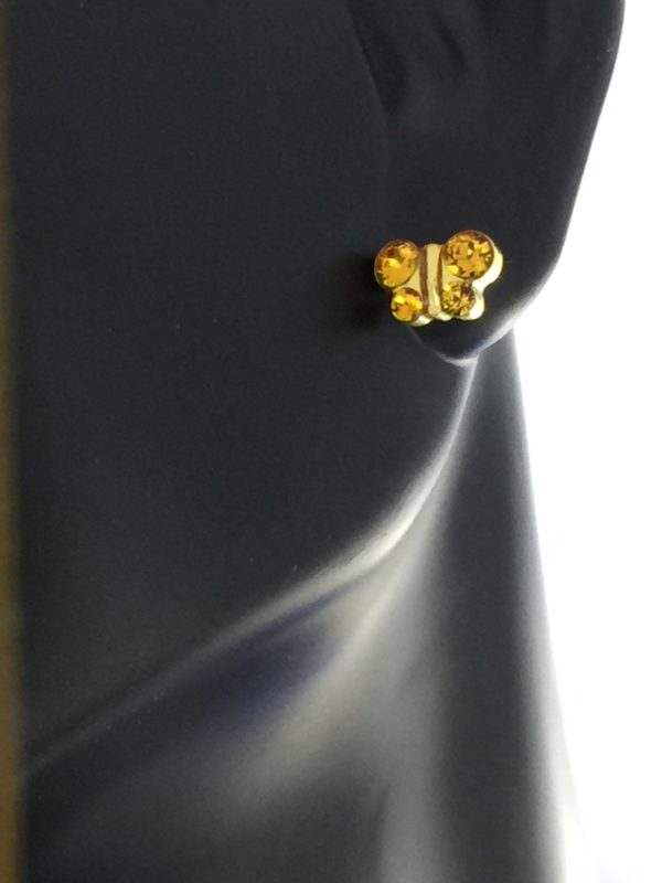 Gold Plated Butterfly Topaz Earrings – S2011STX
