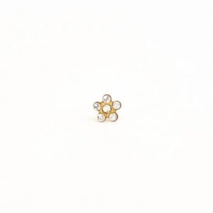 Gold Plated Daisy Crystal Earrings – S6004STX