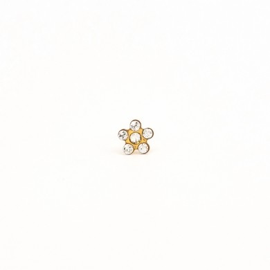 Gold Plated Daisy Crystal Earrings – S6004STX