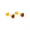 earrings for sensitive ears | Studex Gold Plated 5MM February Amethyst Birthstone Earrings