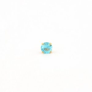 Gold Plated 5MM March Aquamarine 4-Prong Stud Earrings – S783STX