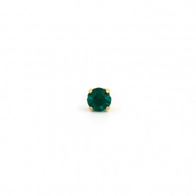 Gold Plated 5MM May Emerald 4-Prong Stud Earrings – S785STX