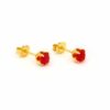 earrings for sensitive ears | Studex Gold Plated 5MM July Ruby Birthstone Earrings
