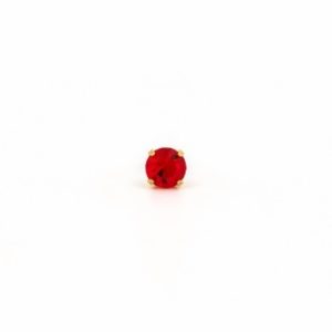 Gold Plated 5MM July Ruby 4-Prong Stud Earrings – S787STX