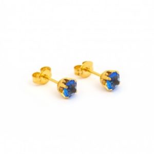 Gold Plated 5MM September Sapphire 4-Prong Stud Earrings – S789STX