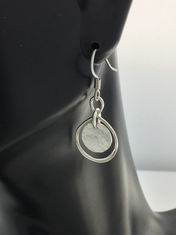 Silver Textured Drop in Infinity Teardrop Earrings – JCL040