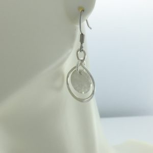 Silver Textured Drop in Infinity Teardrop Earrings – JCL040