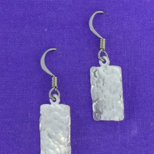 Silver Textured Rectangle Earrings – JCL044