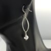 Sensitive Ears | Sterling Silver Hammered Marquis Link with 6mm Bead